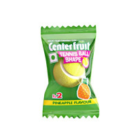 Center Fruit Tennis Ball | 25 Chewing Gums - Crunchy Coating with Pineapple Flavor