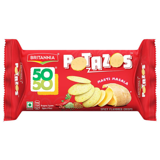 Britannia 50-50 Potazos Masti Masala Spicy Flavoured Crisps 71.5 G