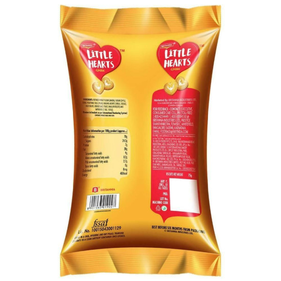 Britannia Classic Little Hearts Biscuits 75 G