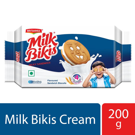 Britannia Milk Bikis Milky Cream Biscuits 200 G