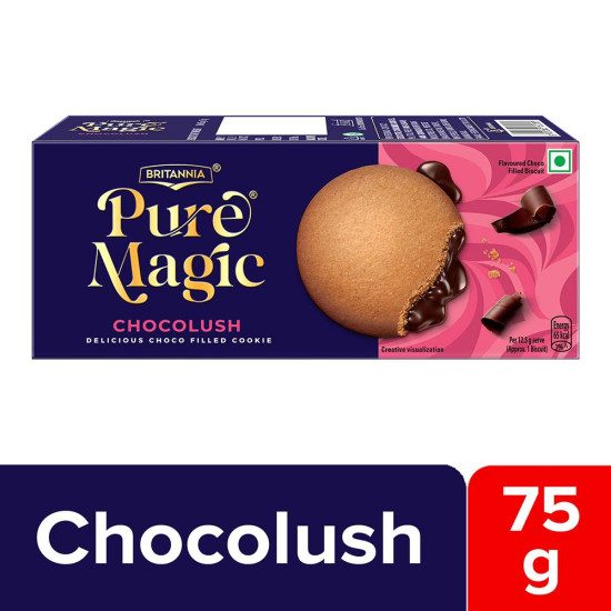 Britannia Pure Magic Chocolush Cream Biscuits 75 G