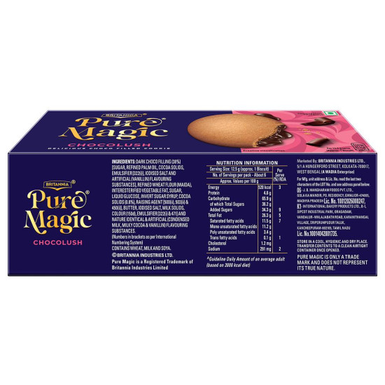 Britannia Pure Magic Chocolush Cream Biscuits 75 G