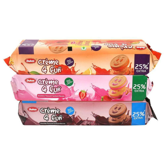 Dukes Creme 4 Fun Cream Biscuits Combo Pack 150 G (Pack Of 3)