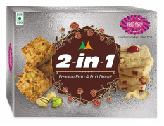 Karachi Bakery Gift Pack 2 In 1 Fruit Biscuits & Premium Pista Biscuits 800G ( 400 Grams X 2 Packs )