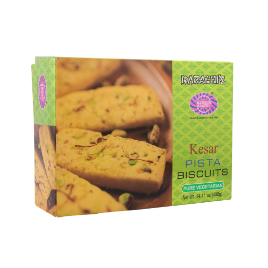 Karachi Bakery Premium Kesar Pista Biscuits 400 Grams ( Pack Of 2 )