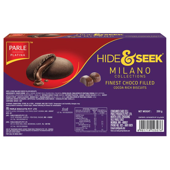 Parle Milano Hide & Seek Choco Filled Cookies 250 G