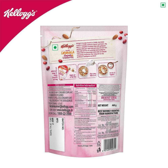 Kellogg's Almonds & Cranberries Crunchy Granola 460 G