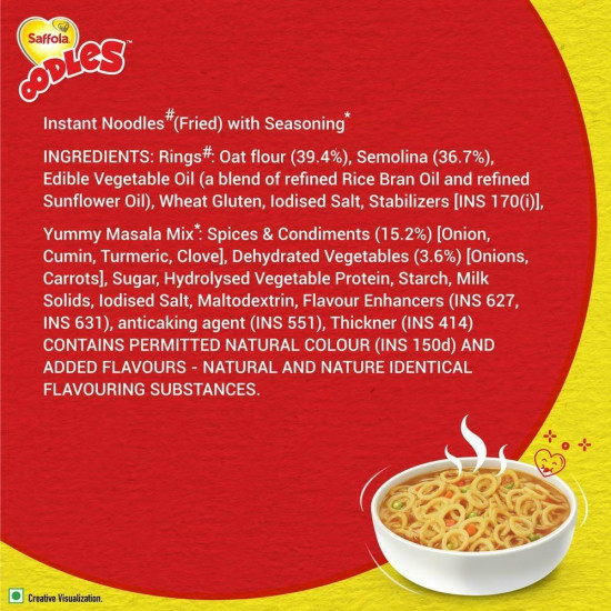 Saffola Oodles Yummy Masala Noodles 184 G (Pack Of 4)