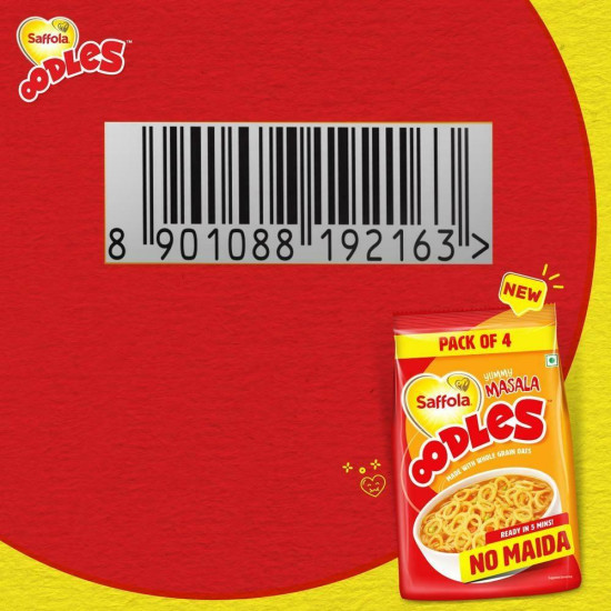 Saffola Oodles Yummy Masala Noodles 184 G (Pack Of 4)