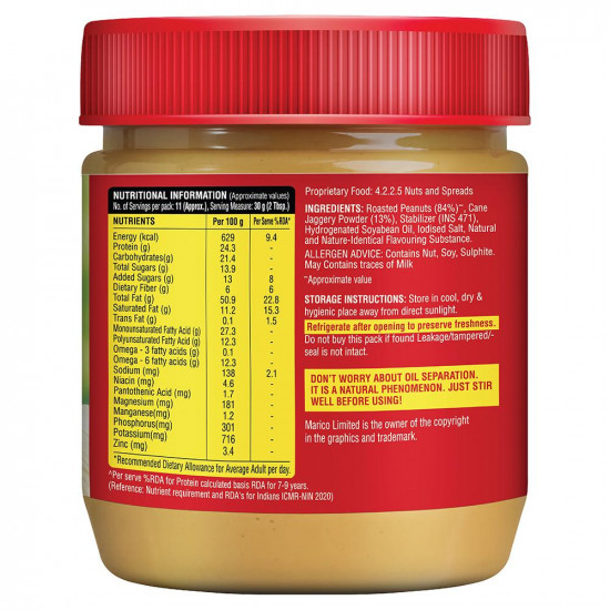 Saffola Creamy Peanut Butter With Jaggery 350 G
