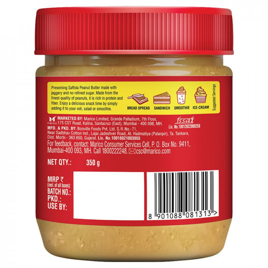 Saffola Crunchy Peanut Butter With Jaggery 350 G