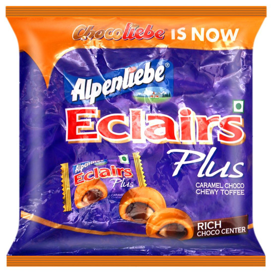 Alpenliebe Eclairs Plus Choco Caramel Chewy Toffee 136 G