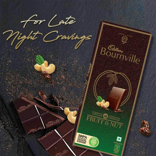 Cadbury Bournville Fruit And Nut Dark Chocolate Bar, 80G (Pack Of 7)