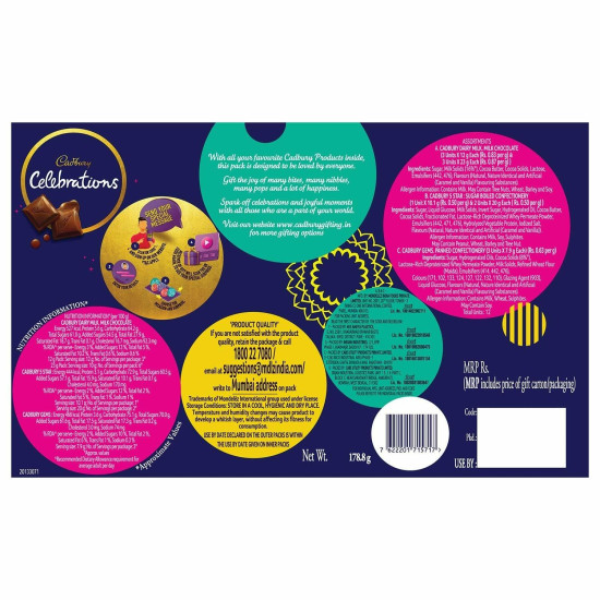 Cadbury Celebrations Chocolate Gift Pack, Assorted, 178.8G, (Pack Of 3)