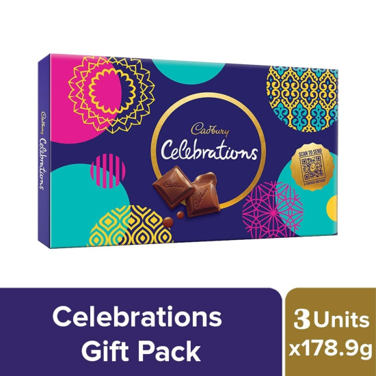 Cadbury Celebrations Chocolate Gift Pack, Assorted, 178.8G, (Pack Of 3)