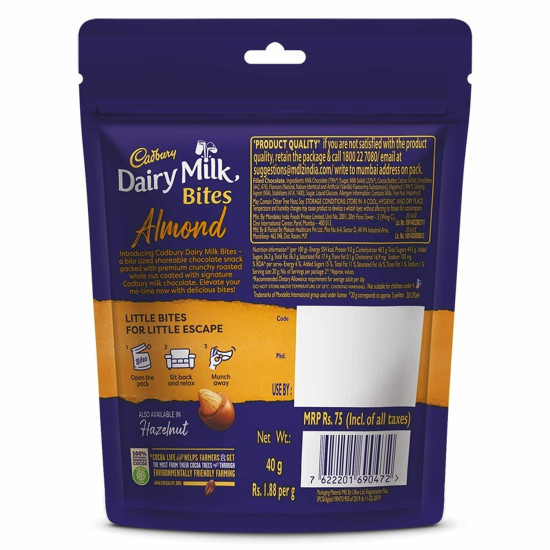 Cadbury Dairy Milk Bites- Almond 40G