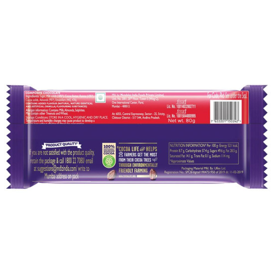 Cadbury Dairy Milk Fruit And Nut Chocolate 80 G