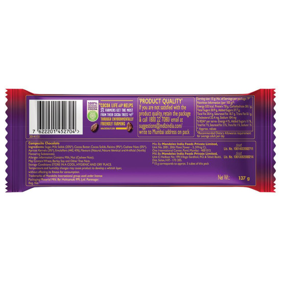 Cadbury Dairy Milk Silk Fruit & Nut Chocolate 137 G