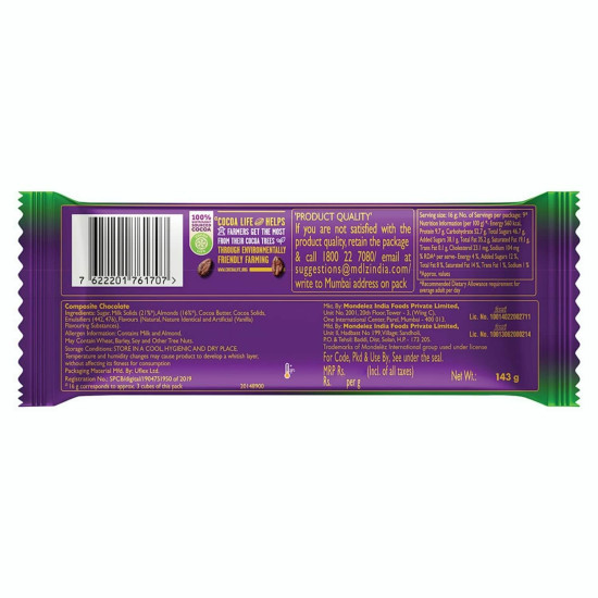 Cadbury Dairy Milk Silk Roasted Almonds Chocolate Bar, Pack Of 3 X 143G