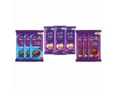 Cadbury Dairy Milk Silk Fruit And Nut , Oreo, Valentine Chocolate Bar, Total 9 Bars, 2430 gm