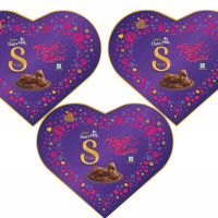 Cadbury Dairy Milk Silk Valentine Hearts And Roses Valentine Heart Shaped Chocolate Box Bars (153 G) X 3