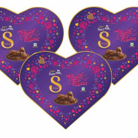 Cadbury Dairy Milk Silk Valentine Hearts And Roses Valentine Heart Shaped Chocolate Box Bars (153 G) X 3