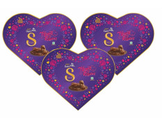 Cadbury Dairy Milk Silk Valentine Hearts And Roses Valentine Heart Shaped Chocolate Box Bars (153 G) X 3
