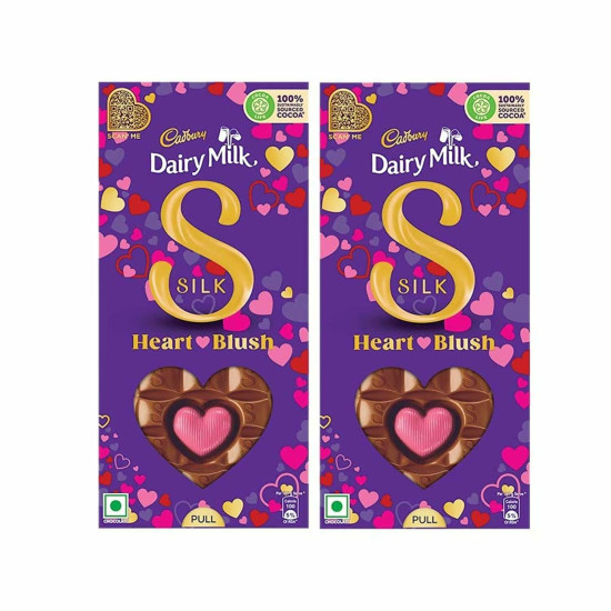 Cadbury Dairy Milk Silk Valentine's Heart Blush Bar, 250G (Pack Of 2)