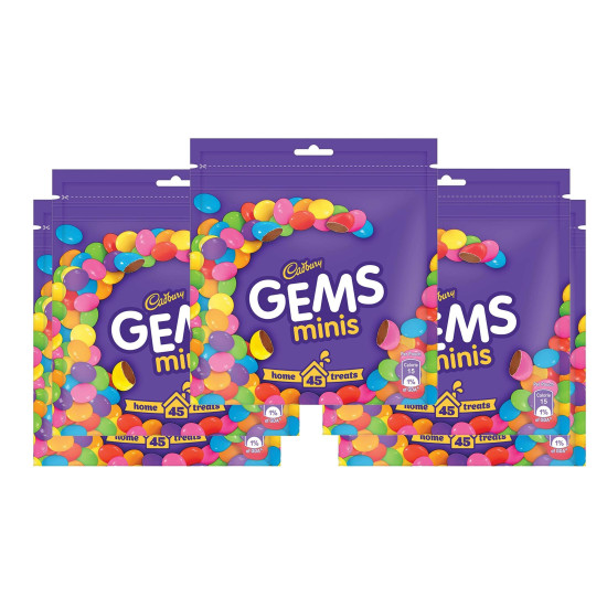 Cadbury Gems Home Treats Birthday Pack, 5 X 142.2 G