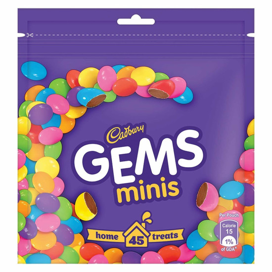 Cadbury Gems Home Treats Birthday Pack, 5 X 142.2 G