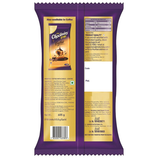 Cadbury Gold Choclairs 605 G (Pack Of 110)