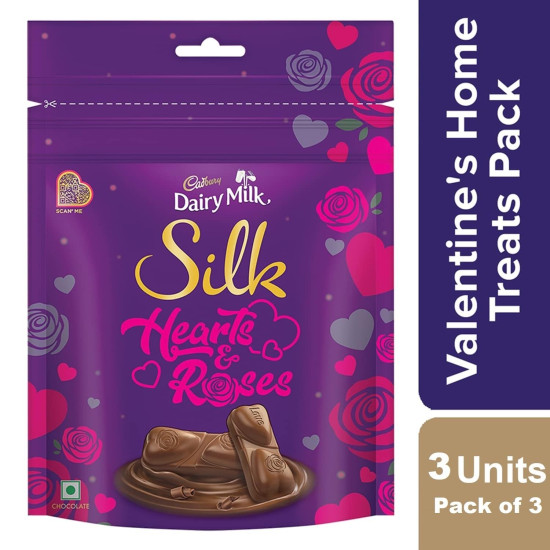 Cadbury Silk Home Treats Valentine Chocolates, 153G (Pack Of 3)