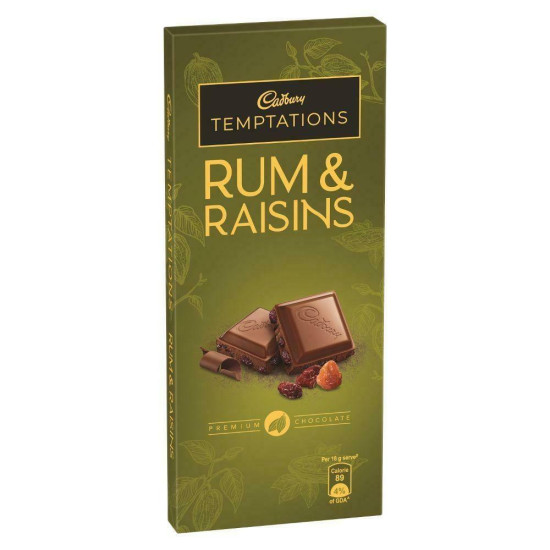 Cadbury Temptations Rum and Raisins Chocolate 72 G