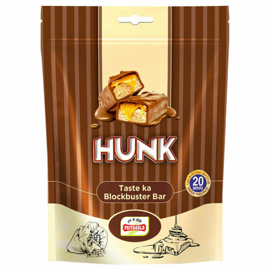 Priyagold Hunk Choco Caramel Nouga Chocolate 402 G (Pack Of 20)