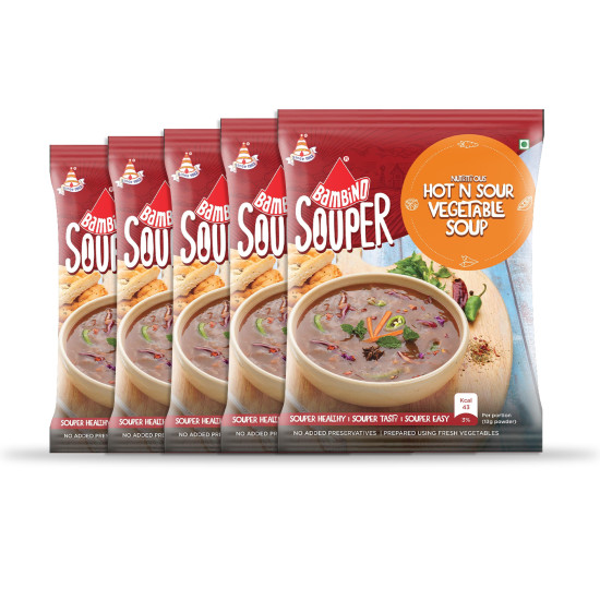 Bambino Nutritious Hot N Sour Vegetable Soup 40G (Pack Of 5)