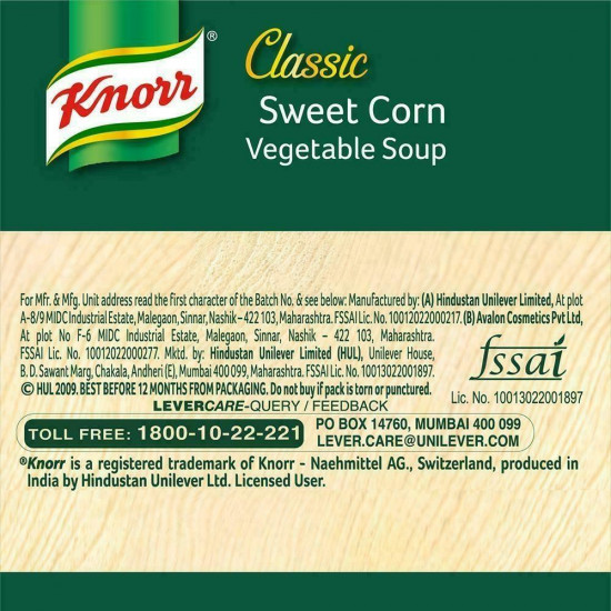 Knorr Classic Sweet Corn Vegetable Soup 42 G