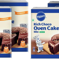 Pillsbury Oven Cake Mix, Rich Choco- Eggless, (Pack Of 4 - 270 Gm Each)