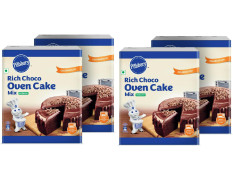 Pillsbury Oven Cake Mix, Rich Choco- Eggless, (Pack Of 4 - 270 Gm Each)