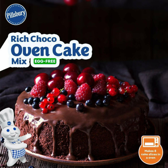 Pillsbury Oven Cake Mix, Rich Choco- Eggless, (Pack Of 4 - 270 Gm Each)