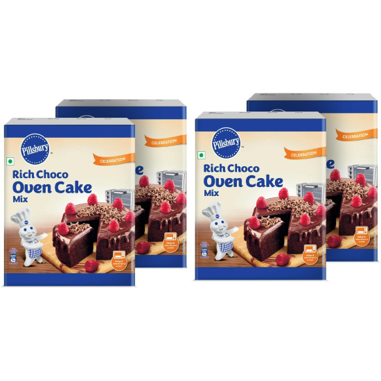 Pillsbury Oven Cake Mix, Rich Choco, (Pack Of 4 - 285 Gm Each)