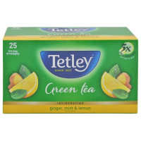 Tetley Ginger Mint And Lemon Green Tea Bags 25 Pcs