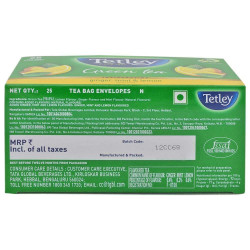 Tetley Ginger Mint And Lemon Green Tea Bags 25 Pcs