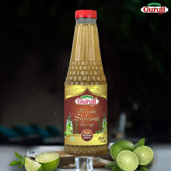 Natural Jai Guruji Masala Shikanji & Lemon Fruit Syrup (Pack Of 2) - Refreshing Summer Drink
