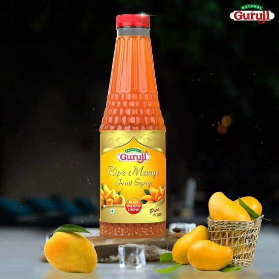 Natural Jai Guruji Ripe Mango & Lemon Fruit Syrup Each 750Ml (Pack Of 2)