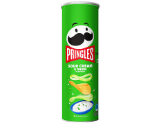 Pringles Potato Chips - Sour Cream & Onion Flavour, Crunchy & Crispy 107 g