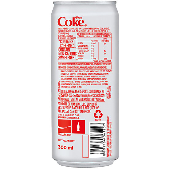 Coca Cola Diet Coke Soft Drink 300 ml