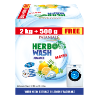 Patanjali Herbo Wash Advance Matic Detergent Powder 2kg Free 500g 2.5 kg