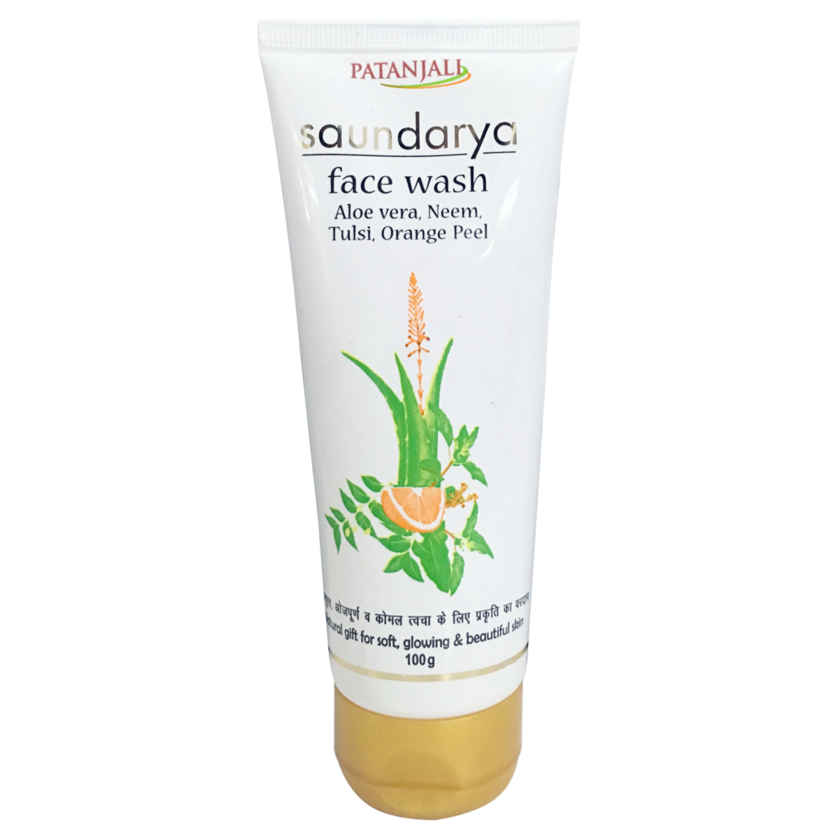 Patanjali Saundarya Face Wash Aloevera Neem Tulsi Orange Peel 100