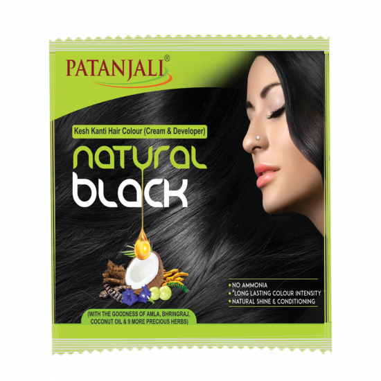 Patanjali Kesh Kanti Hair Colour Cream Developer Natural Black 40 g