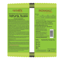 Patanjali Kesh Kanti Hair Colour Cream Developer Natural Black 40 g